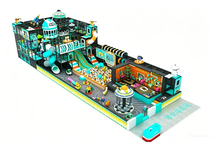 Cosmic-themed indoor playground